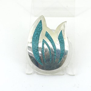 Vintage Floral Design Pin/Brooch 925 Sterling BB 1268
