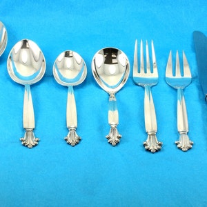 Vintage George Jensen Denmark Acanthus Pattern Set Of 33 Pcs Sterling Silver 925 FW 67