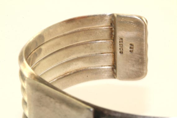 Vintage Graphic Modern Style Cuff Bracelet 925 St… - image 3