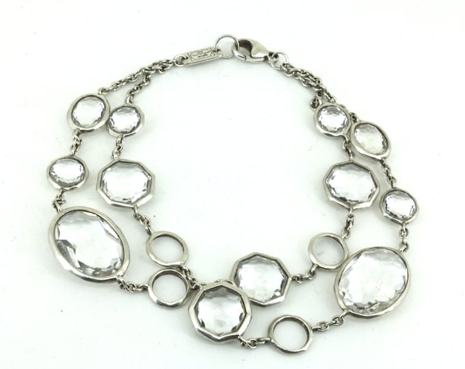 Ippolita 12 Rock Crystals Vintage Link Bracelet 925 Sterling Silver BR 814
