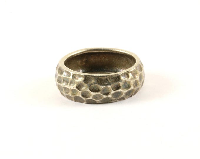 Vintage Hammered Design Band Ring 925 Sterling Silver RG 3859