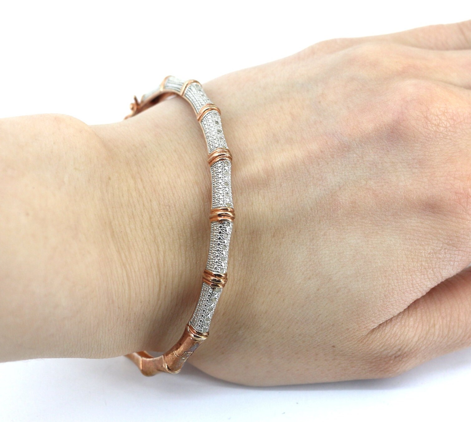 Vintage DBJ Wrapped Crystals CZ Gold Plated Design Bangle