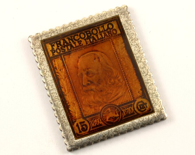 Vintage The Metropolitan Collection of Enamel Stamps Italy Italian Postage 925 Sterling Silver OT 228