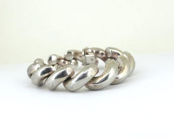 Vintage Italian San Marco Bracelet | Macaroni Design Bracelet | Sterling Silver 925 Bracelet | BR 3523