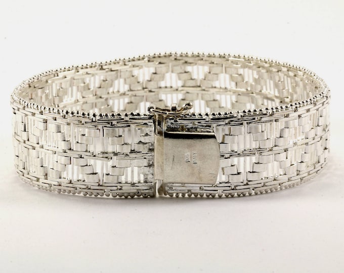 Vintage Flexible X Design Link Bracelet 925 Sterling BR 704-E