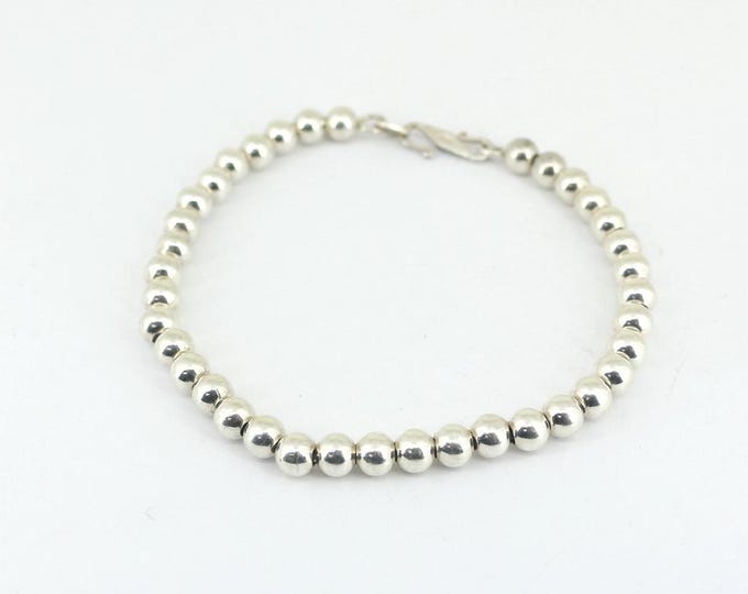 Vintage Beads Beaded Chain Bracelet  925 Sterling BR 1634
