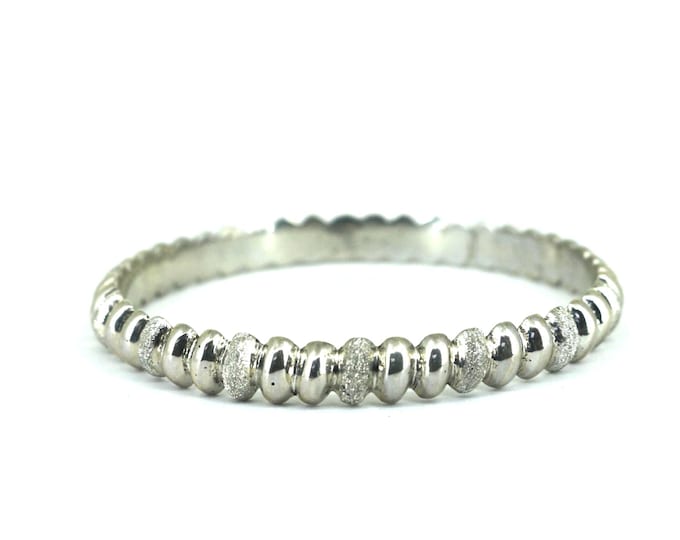 Vintage Shiny Beads Design Bangle Bracelet 925 Sterling BR 231