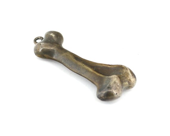 Vintage Antique Dog Bone Charm Pendant 925 Sterli… - image 2