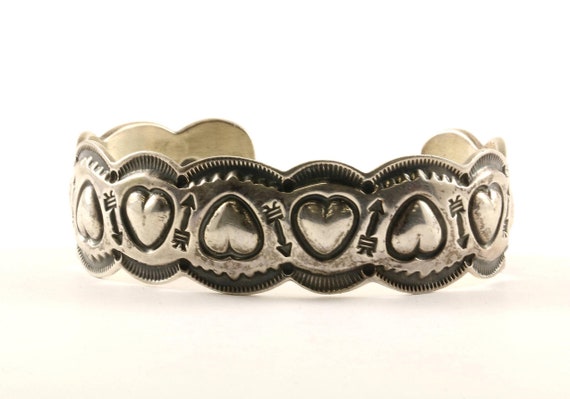 Vintage Navajo Sunshine Reeves Heart Cuff Bracelet Sterling - Etsy