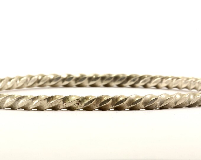 Vintage Twisted Rope Design Bangle Bracelet 925 Sterling BR 3014