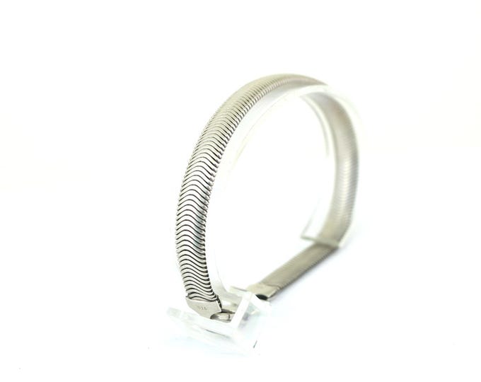 Vintage Italy Herringbone Link Bracelet | Silver 925 Sterling Bracelet | BR 1677
