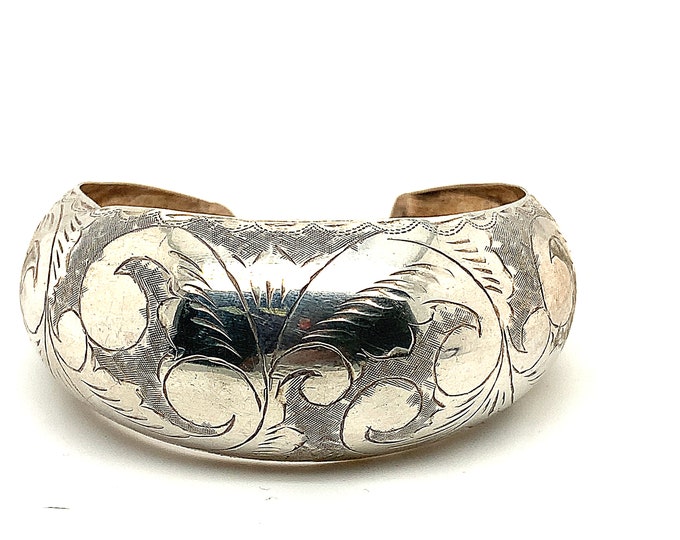 Vintage | Silver | Thailand Silver | Plain Shape | Mirror | Wide Bracelet |Cuff Bracelet Sterling Silver BR 725