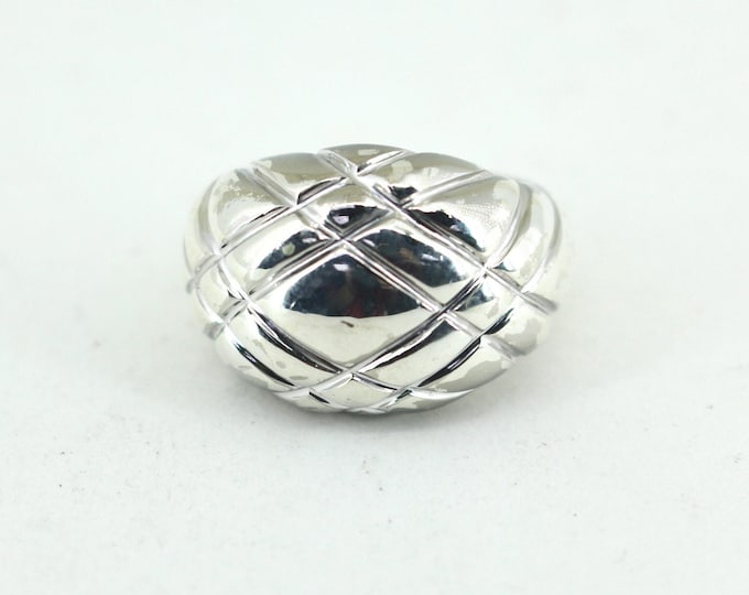 Vintage Size 7 Dome Ring 925 Sterling Silver RG 3186