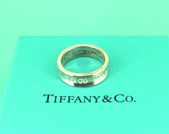 Authentic Tiffany & Co  Band Ring 925 Sterling Silver Size 9   RG 4646