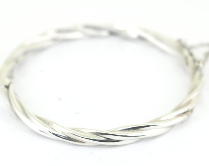 Vintage Twisted Wire Design Bangle Bracelet 925 Sterling BR 1266