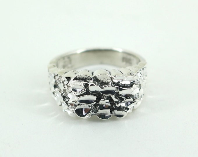 Vintage Size 7 Abstract Mushroom  Ring 925 Sterling Silver Rg 3090