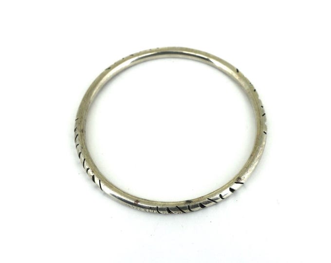 Vintage Mexico Cutout Hollow Bangle Bracelet 925 Sterling Silver BR 226