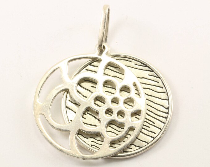 Vintage Double Pendant 925 Sterling Silver PD 2349