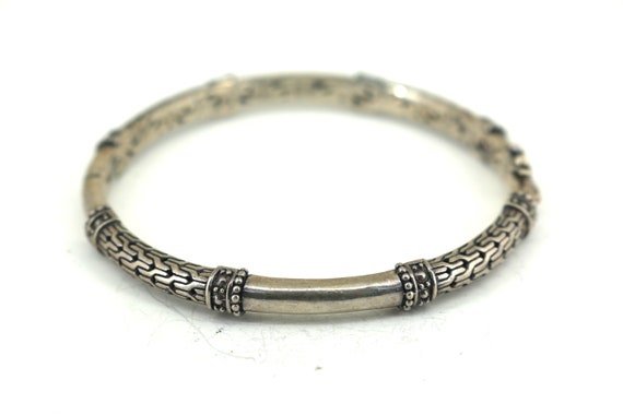 Vintage Sarda Bali Design Bangle Bracelet 925 Sterling Silver BR