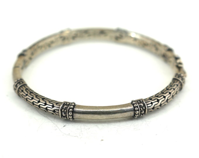 Vintage Sarda Bali Design Bangle Bracelet 925 Sterling Silver BR 3383