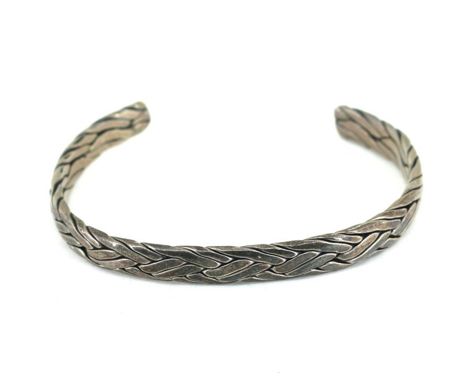 Vintage 7In Mexico Wheat Adjustable Cuff Bracelet Sterling Silver BR 2022