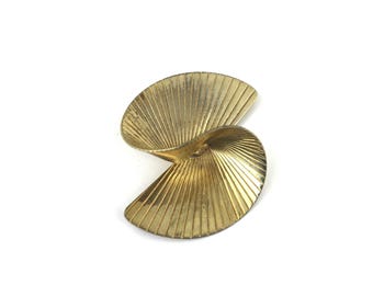 Vintage Napier Sterling Gold Tone Twisted Fan Pin Brooch BB 001