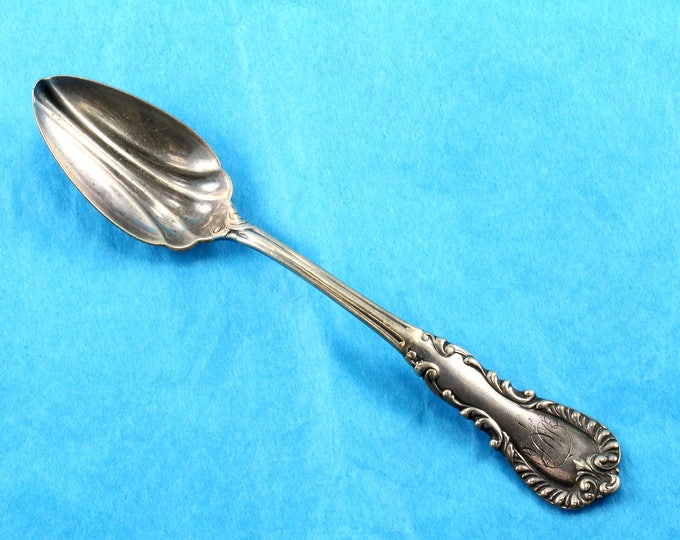 Antique Scroll Design Monogrammed Fruit Spoon 925 Sterling  FW 75-E