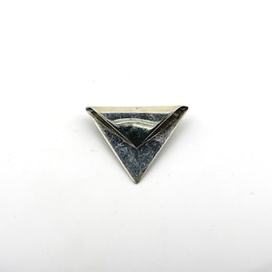 Vintage Mexiko schlicht einfache große glänzende Dreieck Geometrie Brosche Sterling Silber 925 BB 2126