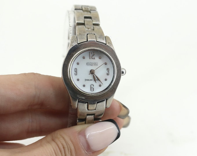 Vintage 7 in Ecclissi Japan Quartz Watch 925 Sterling Silver OT 234