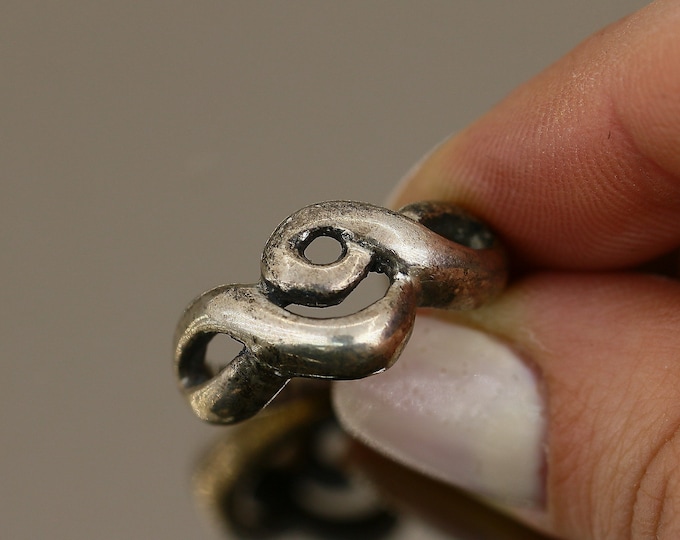 Vintage Size 7 Open Scroll Infinity Symbol Design Ring 925 Sterling RG 2904