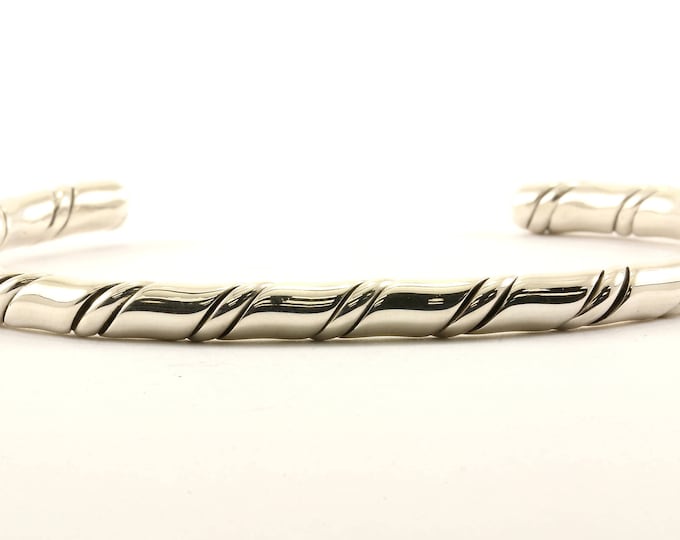 Vintage Twisted Rope Design Cuff Bracelet 925 Sterling BR 272-E