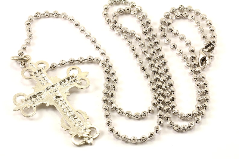 Vintage Cross Religious Necklace Silver NC 902