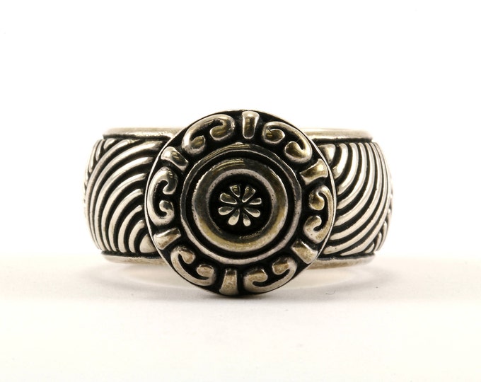 Vintage Size 9.5 Scroll Design Round Shape Ring 925 Sterling RG 2323-E
