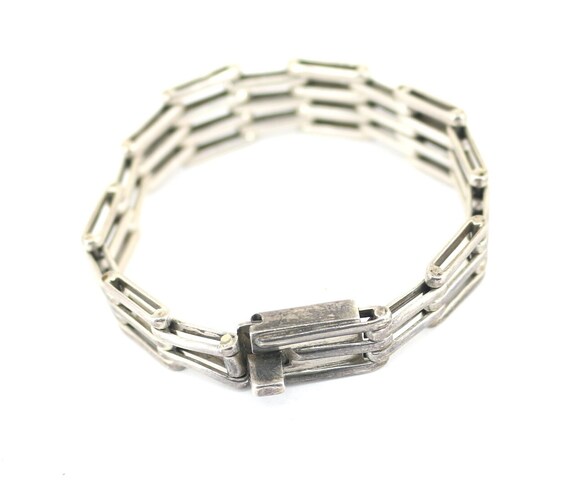 アクセサリー vintage mexico jewelry bracelet 925 gold 925 Sterling Silver Vintage Mexico Figaro Link Bracelet 7.25