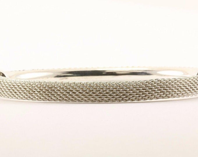 Vintage Mesh Design Bangle Bracelet 925 Sterling Br 622