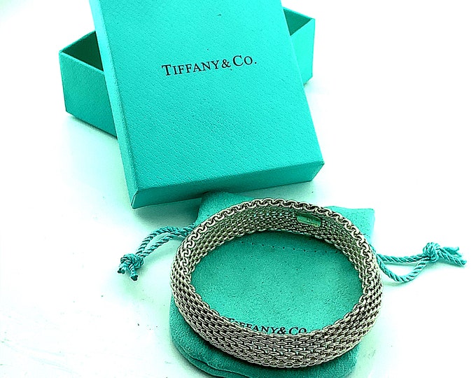 Authentic Tiffany & Co Bracelet | Vintage Tiffany Bracelet | Weaving Design  Bracelet | Sterling Silver Bracelet | BR 391S