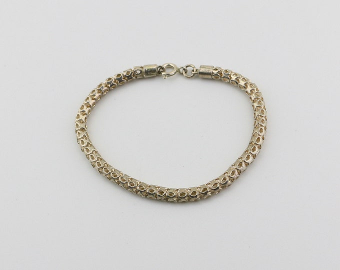 Vintage Oval Cut Bubbles Nugget Design Chain Bracelet 925 Sterling Silver BR 2296L
