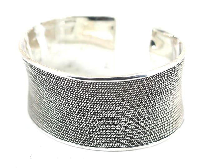 Vintage Large Size Braided Cuff Bracelet Sterling Silver BR 3822