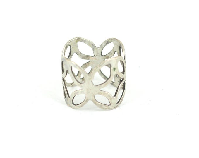 Vintage Elegant Open Cut Butterfly Design Shiny Band Ring Sterling 925 Silver RG 4738