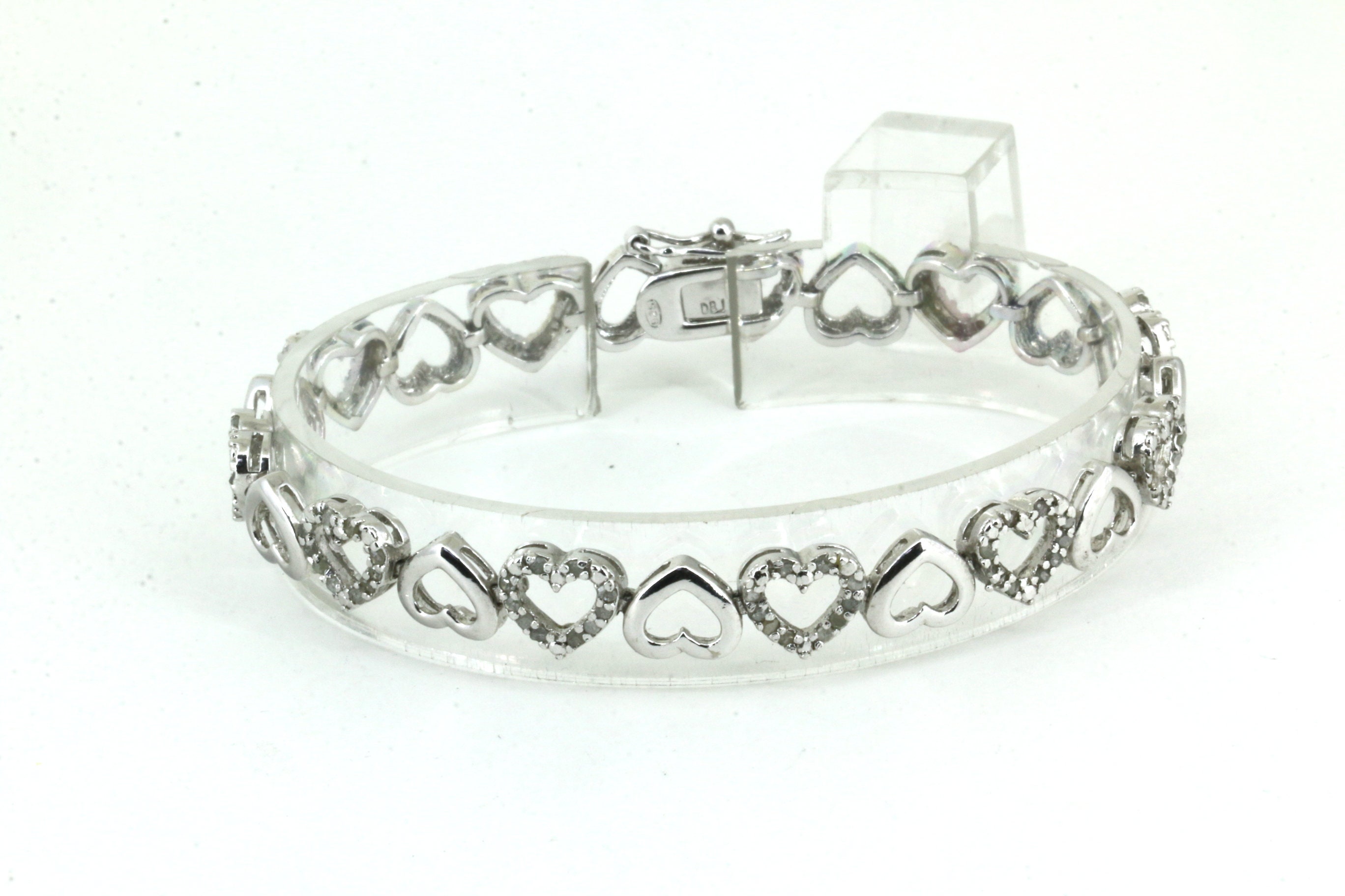 ヴィンテージ 天然ダイヤモンド ハートリンク DBJ テニスブレスレット