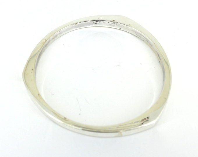 Vintage Triangular Taper Geometry Design Hollow Bangle Bracelet 925 Sterling Silver BR 1345