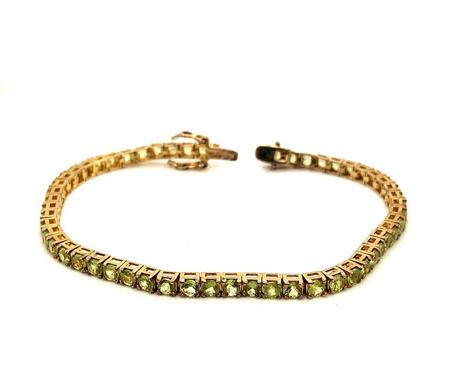 Vintage Bracelet | Green Chrystal's Bracelet | Thailand Design Bracelet | Gold Plated Bracelet | Sterling Silver 925 Bracelet | BR 2999M
