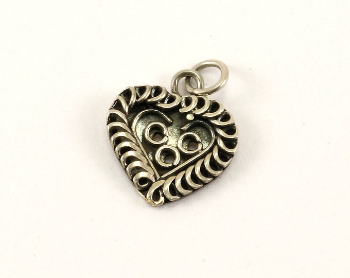 Vintage Heart Shape Love Pendant 925 Sterling Silver PD 979