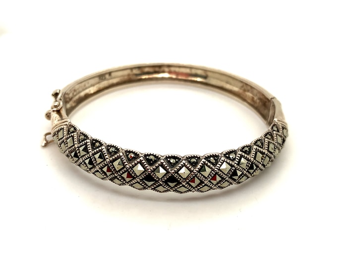 Vintage Marcasite Stones Design Bracelet | A Design Bracelet | Bangle Design Bracelet | 925 Sterling Silver Bracelet | BR 378M