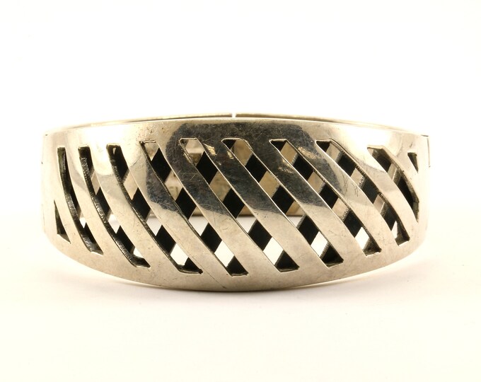 Vintage Braided Basket Design Bangle Bracelet 925 Sterling BR 2817