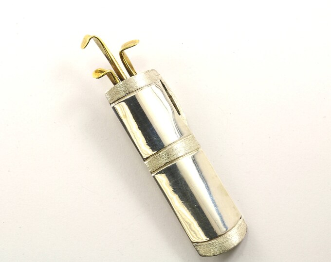 Vintage Golf Bag Club Pin/Brooch 925 Sterling BB 1080