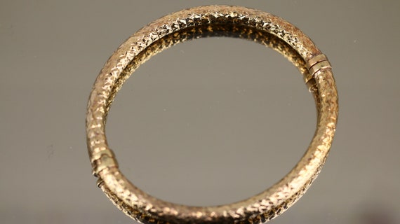 Vintage Italy Rose Gold Plate Diamond Cut Snake T… - image 7