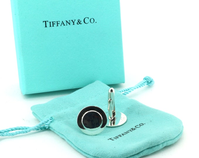Tiffany & Co Round Cuff Links  925 Sterling 925 Silver OT 242
