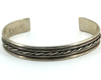 Vintage Twisted Rope Cuff Bracelet 925 Sterling Br 1630