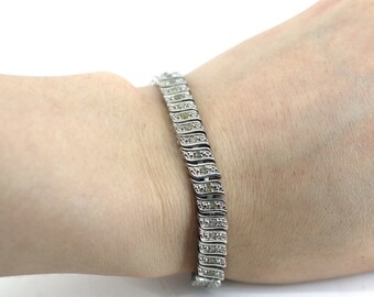 アクセサリー vintage silver925 design bracelet Vintage 925 Mexico Sterling Silver Unique Design Patterned
